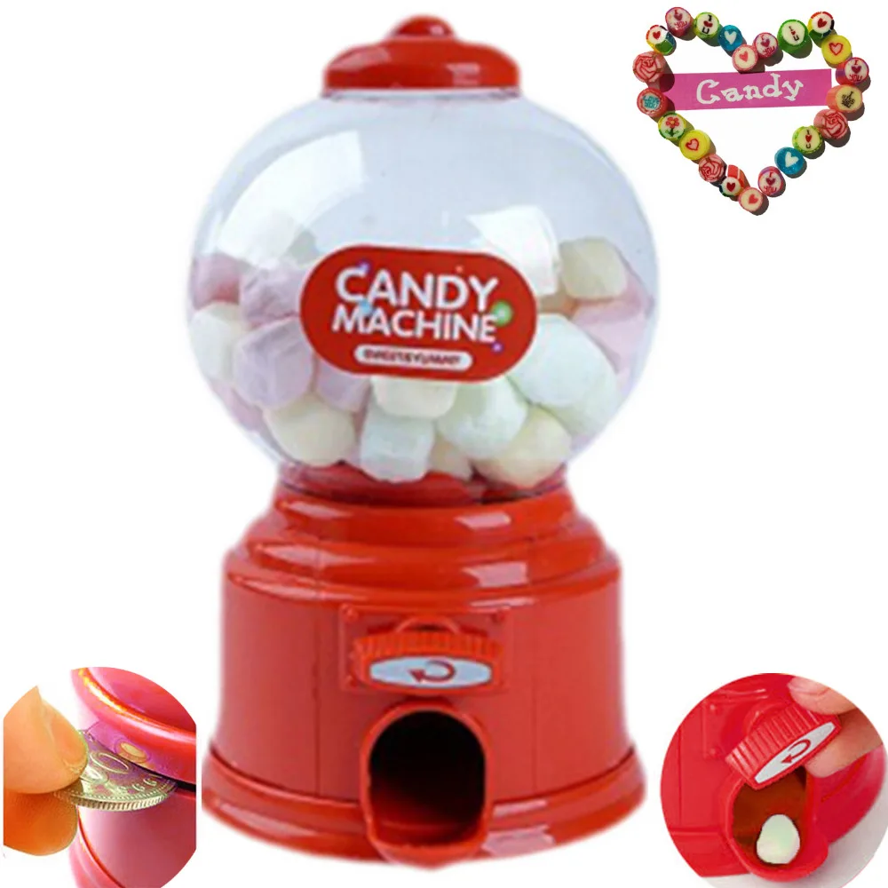 

Besegad Mini Cute Cotton Candy Gumball Jelly Beans Sugar Vending Machine Snack Dispenser Novelty Christmas Holiday Birthday Gift