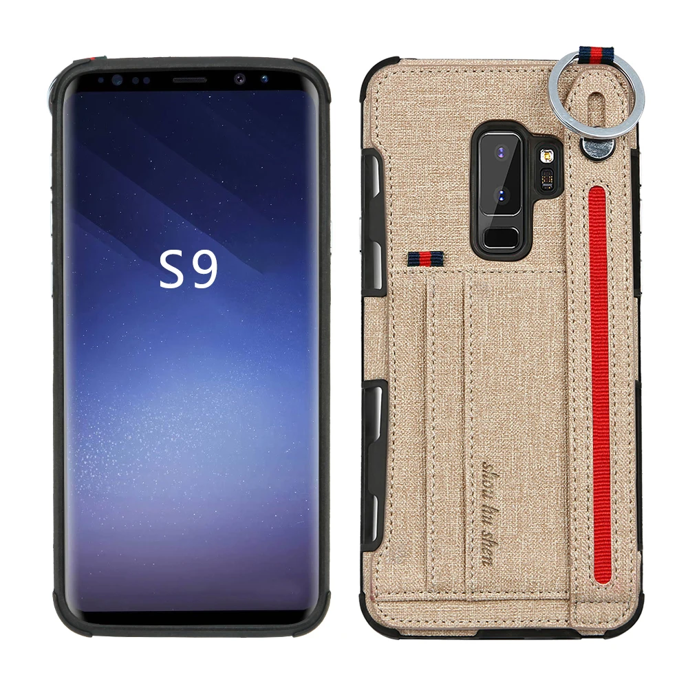 Luxury Cowboy Cloth Phone Case For Samsung Galaxy S8 S9 Card Holder Wallet Stand Key Ring Plus |