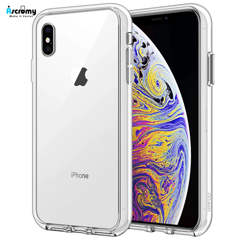 

Ascromy For Apple iPhone XS Case TPU Silicon Hybrid Clear PC Back Cover For iPhone X XS Max XR 7 8 6 6S Plus 5 5S SE Accessories