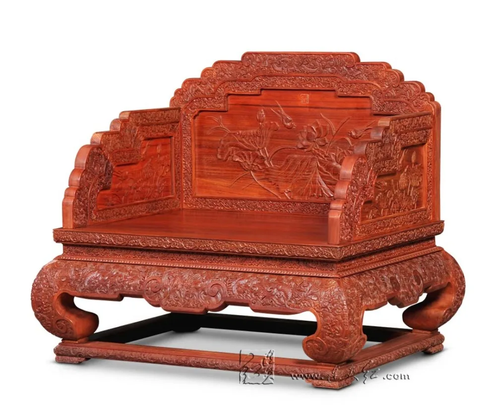 New Classical Rosewood Carving Lotus Imperial Throne Set 2 Armchairs Small Tea Table Set Hotel Drawing Room Solid Wood Furniture New Classical Rosewood Carving Lotus Imperial Throne Set 2 Armchairs Small Tea Table Set Hotel Drawing Room Solid Wood Furniture