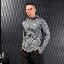 Новые для мужчин спортивная куртка фитнес бег Training Hoodie Открытый дышащий быстросохнущая спортивная одежда пальто на молнии