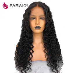 Fabwigs 13X4 глубокая волна Синтетические волосы на кружеве человеческих волос 150% бразильский человеческих волос парики с ребенком волос