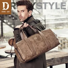 DIDE Топ ручка Tote для мужчин путешествия вещевой сумки мужские Водонепроницаемые кожаные большой емкости мессенджер сумки на плечо обувь карман дизайн