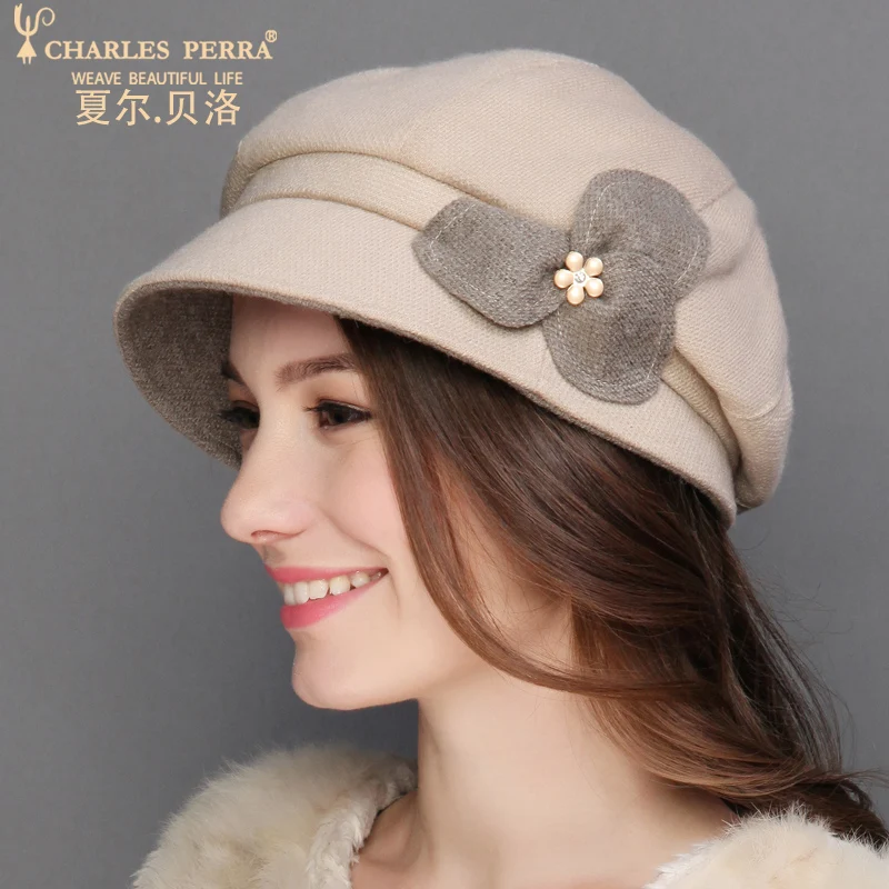 Женский теплый берет Charles Perra повседневный элегантный осень зима 2259|fashion beret|women