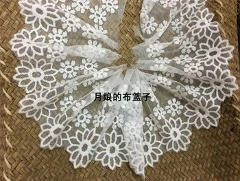 

Exquisite embroidery mesh lace White cotton mesh embroidery lace accessories 14 cm wide