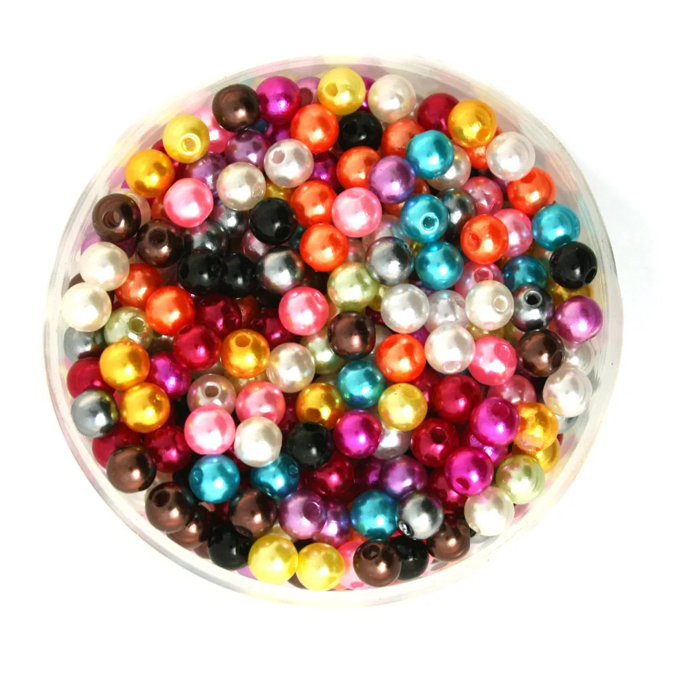 New Arrival 1000 PCs Random Mixed Color Pearl Imitation Acrylic Plastic