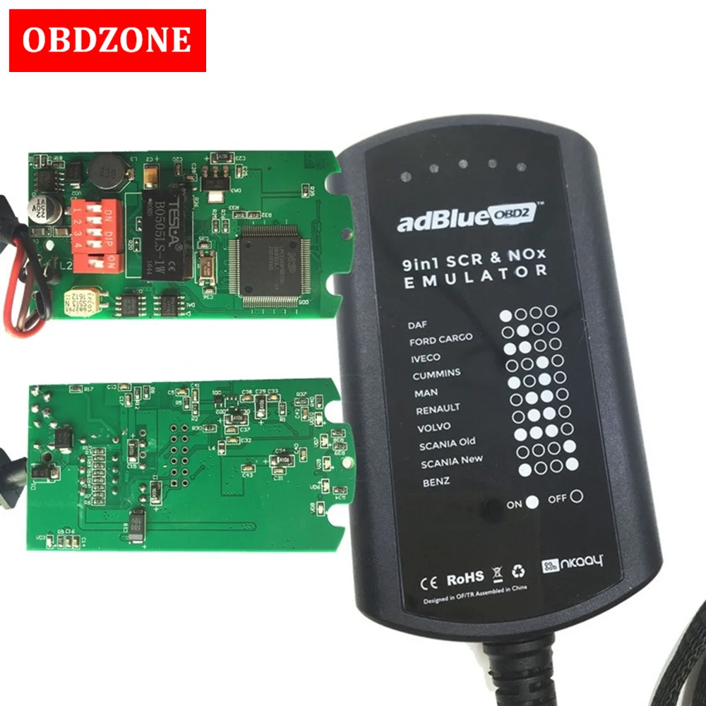 Эмулятор AdBlue для грузовика 9 в 1 с датчиком Nox M AN/MB/SCANIA/IVECO/DAF/VOLVO/RENAULT/FORD/CUMMINS AdBlueOBD2