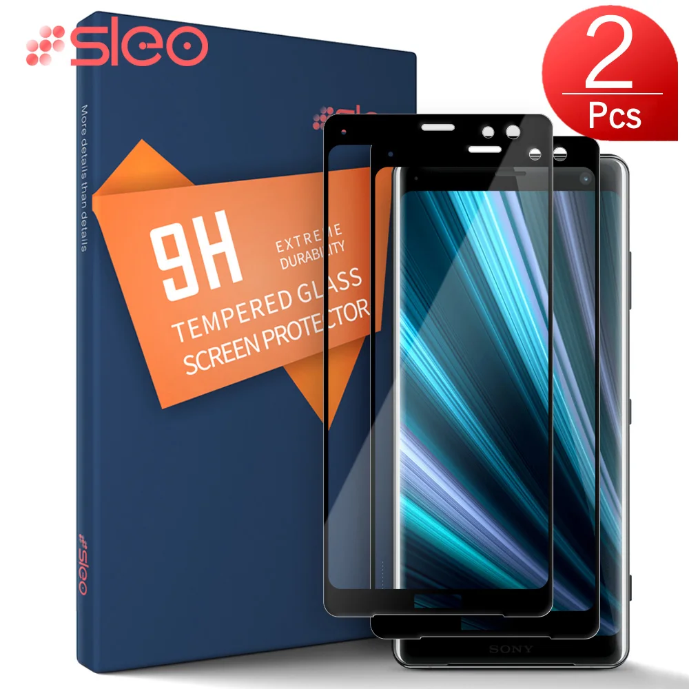 SLEO 2 шт для sony Xperia XZ3 полное покрытие закаленное стекло 9 H Защита экрана Защитная