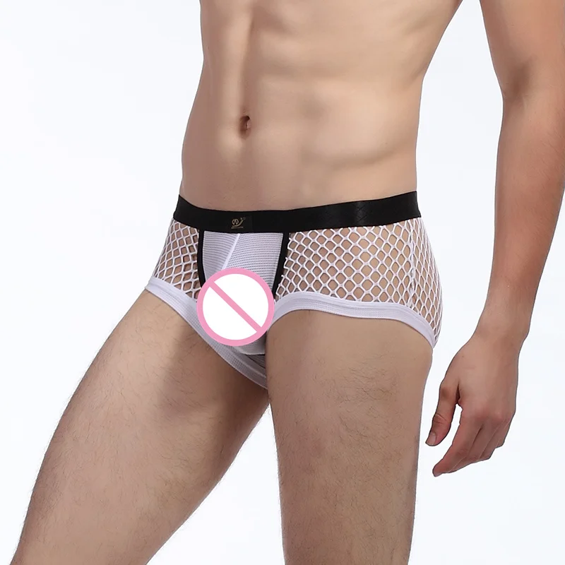 AIIOU мужские боксеры нижнее белье ультра-тонкая сетка дышащий See Through Gay U Pouch выпуклые сексуальные трусики слип Cueca боксеры нижнее белье