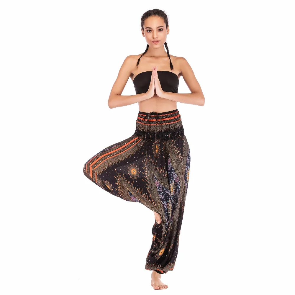 Big Peacock Eye Black gold Jumpsuit harem pant BPEJ002 (2)