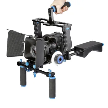 

Professional DSLR Rig Shoulder Video Camera Stabilizer Matte Box+Follow Focus+Cage for Canon Nikon Sony dslr Camcorder