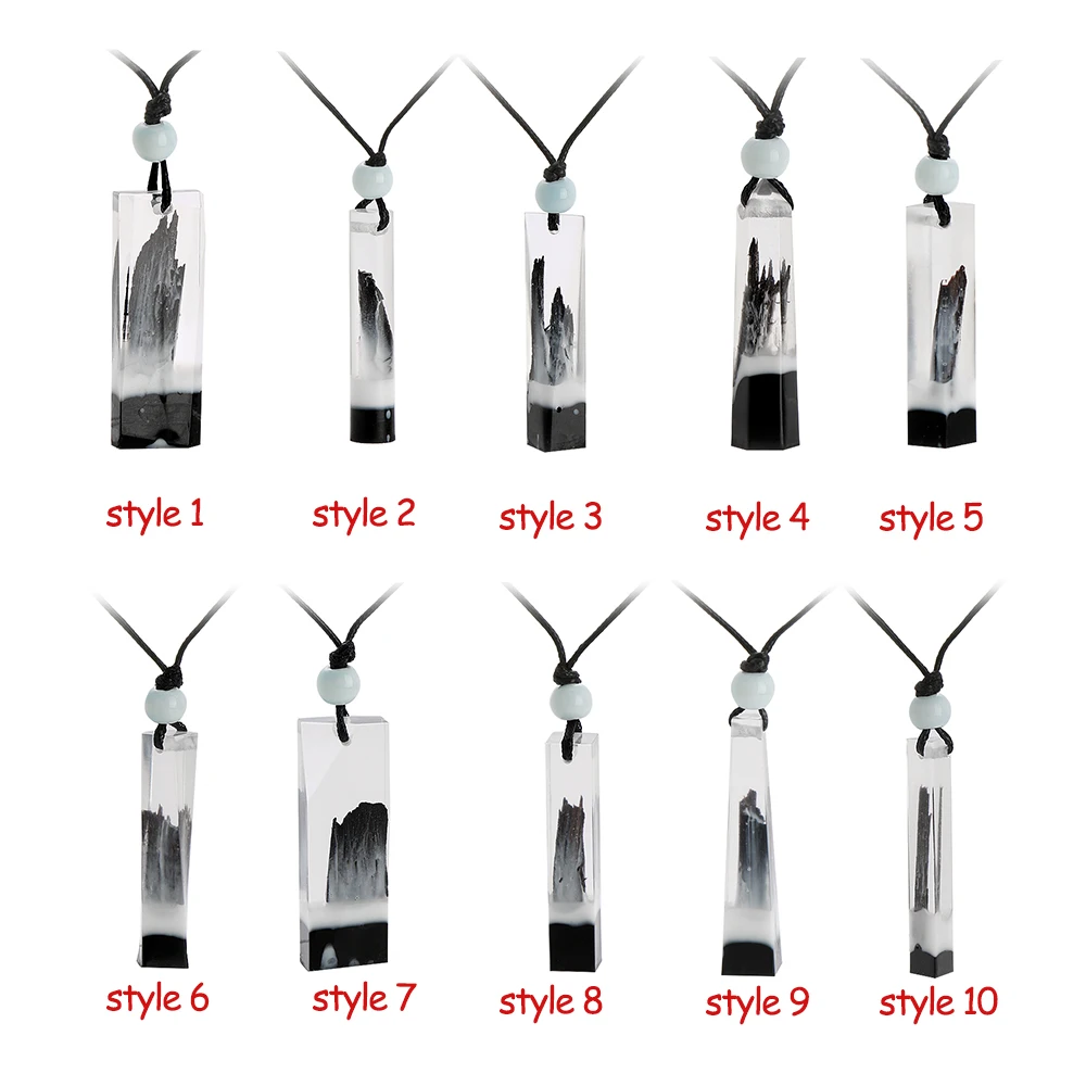 

2019 1PC Magic Resin Wood Pendant Necklace DIY Resin Rope Chain Necklace Jewelry for Men&Women Lover Necklace Brincos 10 colors