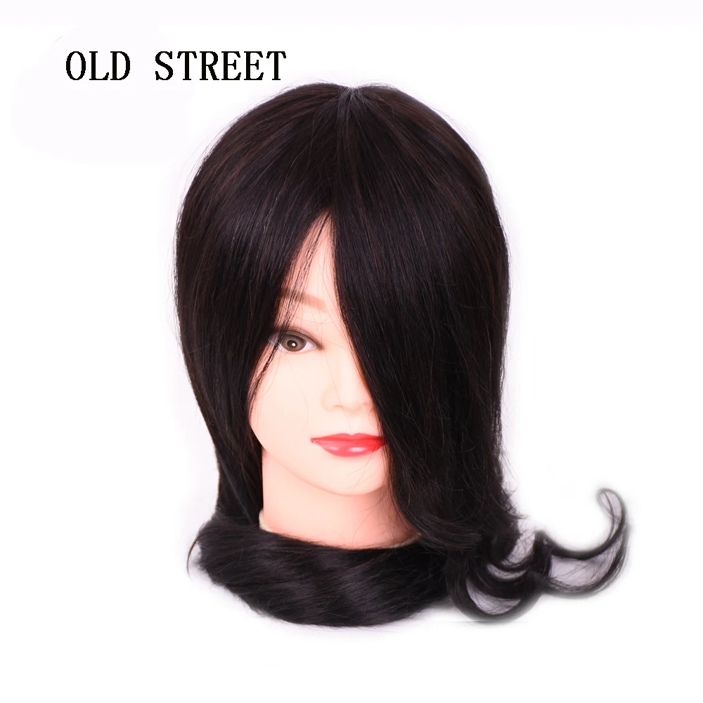

Beauty Salon Mannequin Head With 70% Human Hair Black Brown Training Head Hairdressing Practice Perm Edit and Release Display