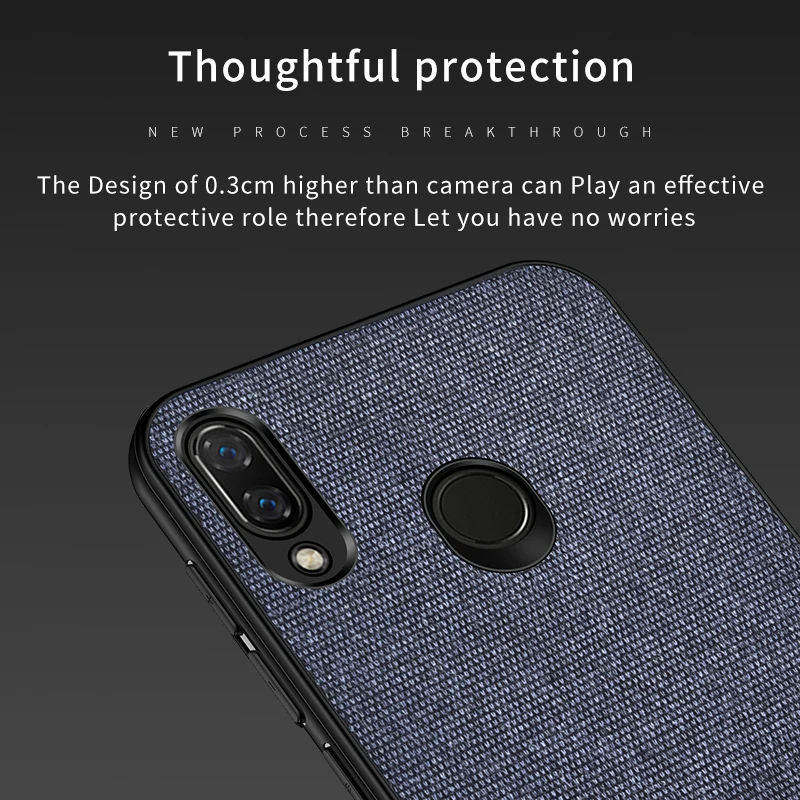Чехол для Huawei P20 Pro Lite P30 мягкий чехол из ТПУ с тканевой текстурой защитный