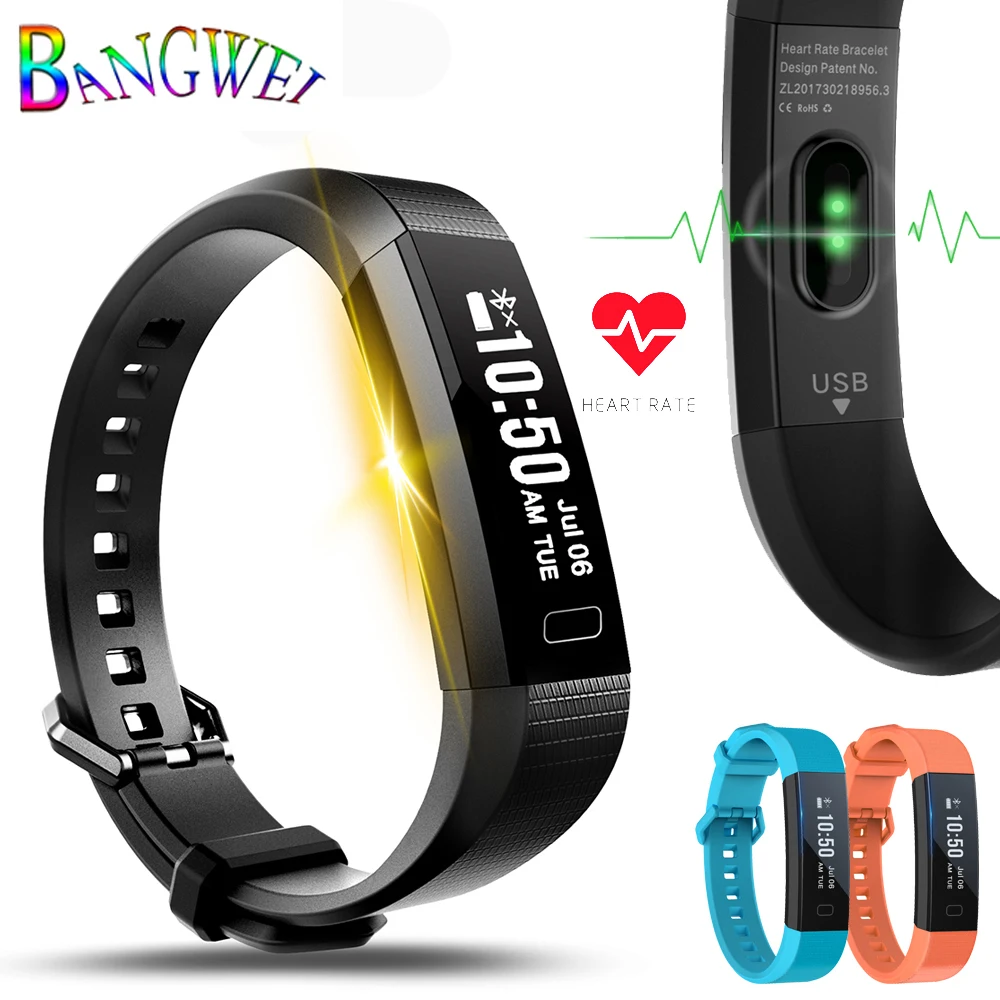 

BANGWEI Intelligent Blood Pressure Watch Blood Oxygen Heart Rate Monitor Smart Watch Pedometer Smart Watch VS Millet Mi Band 2