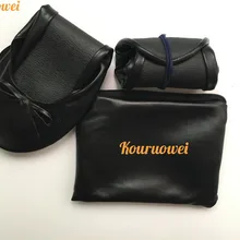 Светло-коричневые складные балетки на плоской подошве; танцевальные туфли и свернутые балетки в сумочке для женщин