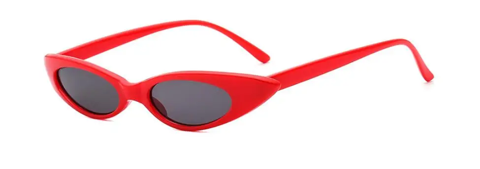 Милые сексуальные женские солнцезащитные очки кошачий глаз Женские винтажные брендовые маленькие круглые солнцезащитные очки для женщин женские Овальные очки UV400 - Цвет линз: Red Gray