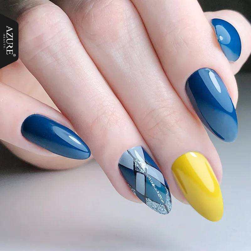 Azure beauty 4 шт. Гель лак для ногтей зеленый синий розовый 12 мл чистый цвет УФ