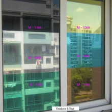 50-100 см Солнечная изоляция окна Пленка Наклейки отражающая солнце одностороннее зеркало серебро-зеленый коричневый синий золотой УФ-отражающая пленка