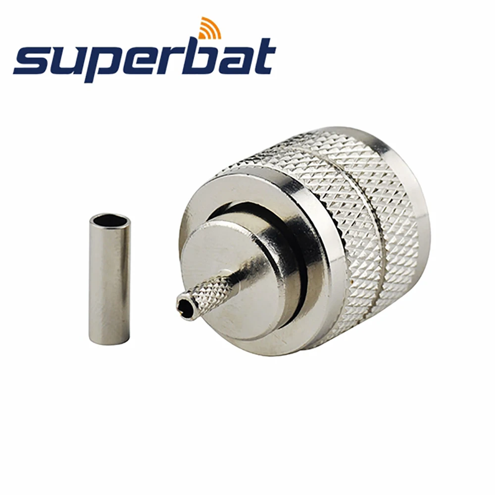 UHF Male Crimp Nickel Plated Brass RF Connector for Ham Radio