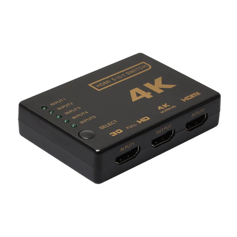 HDMI 4K HD конвертер 5 Cut 1 Out переключатель сплиттер аудио разъем для цифрового HDTV PS3