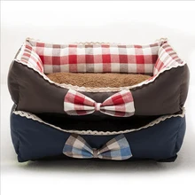 New Arrival Dog Bed Red and Blue Plaid Pet Kennel SoftTeddy Bear Dog House Size S M L Pet For Small and large Dog Mat