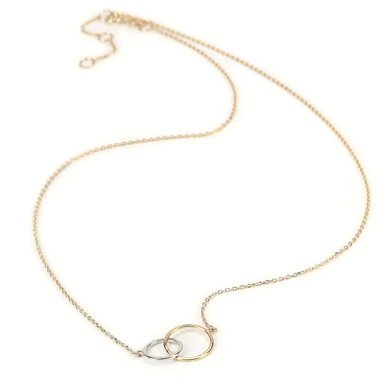 Simple Fashion Minimalism  Plated 925 Sterling Silver Double Necklace For Women (3)