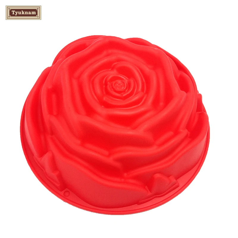 9" BIG Silicone Rose Flower Baking Cake Pan Mold Mould Bakeware Baking