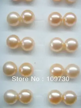 

ry00120 AAA Lots 100 Pairs 8-8.5mm Freshwater Pearl Stud Earring 925 sterling silver