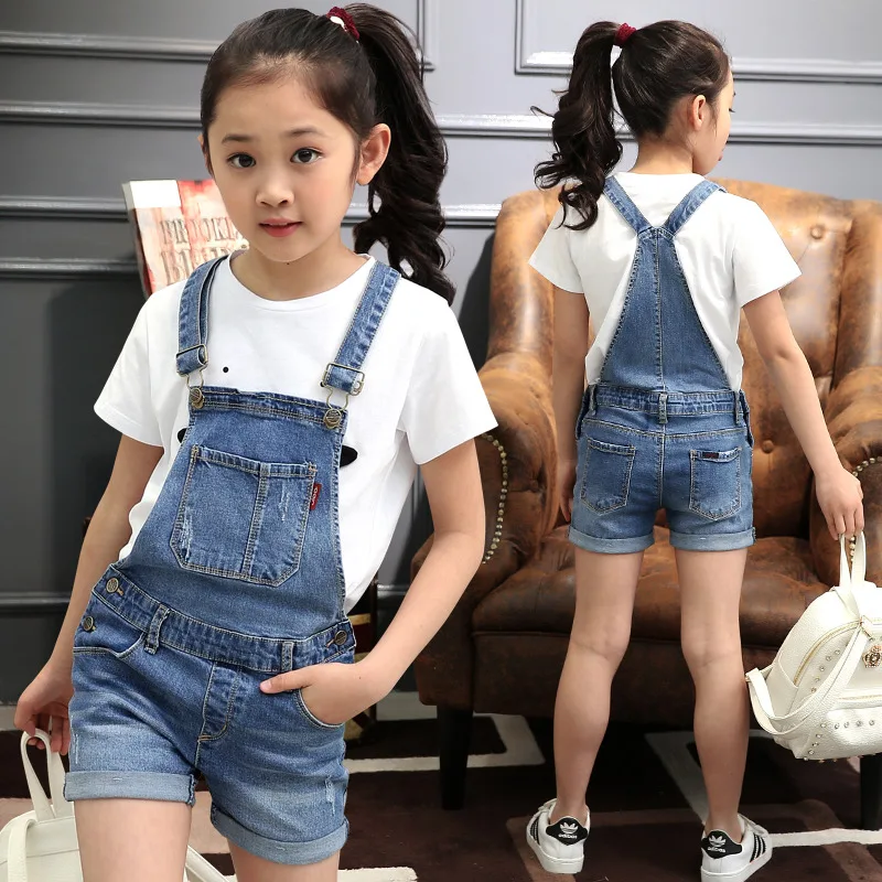 girls jean overall shorts