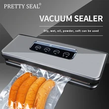 PRETTYSEAL 220V-240V Household Food Vacuum Sealer Packaging Machine Film Sealer Vacuum Packer Including 5Pcs Bags home food packaging machine vacuum sealer 220v 110v sealing fresh film sealer vacuum packer mini china vacuum sealer rolls bags