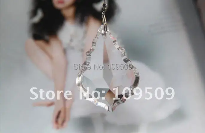 

"Pack of 20" clear glass crystal chandelier French prisms wedding Brass 50mm,free shipping