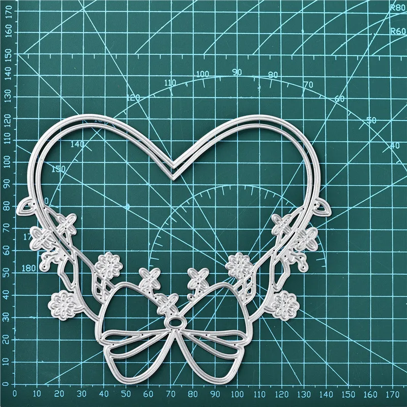 Naifumodo сердце венок металлические режущие штампы Скрапбукинг Ремесло DIY альбом