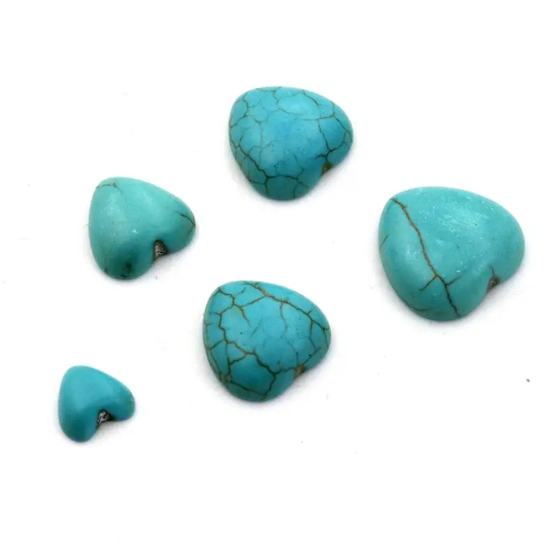 

10pcs 10mm/14mm/16mm/18mm/20mm Flatback Heart Natural Stone Spacer Loose Beads For Jewelry Making DIY Jewelry Accessories