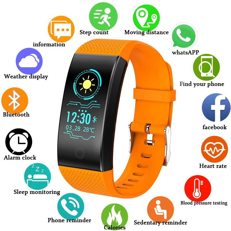 

Fitness Bracelet Smart Wristband Tracker Pedometer IP68 Waterproof Bluetooth Heart Rate Sensor Smart Watches Reloj Mujer Digital