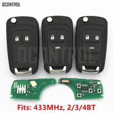 QCONTROL Автосигнализация дистанционный ключ подходит для Chevrolet Malibu Cruze Aveo Spark Sail 2/3/4 кнопки 433 МГц Дверной замок