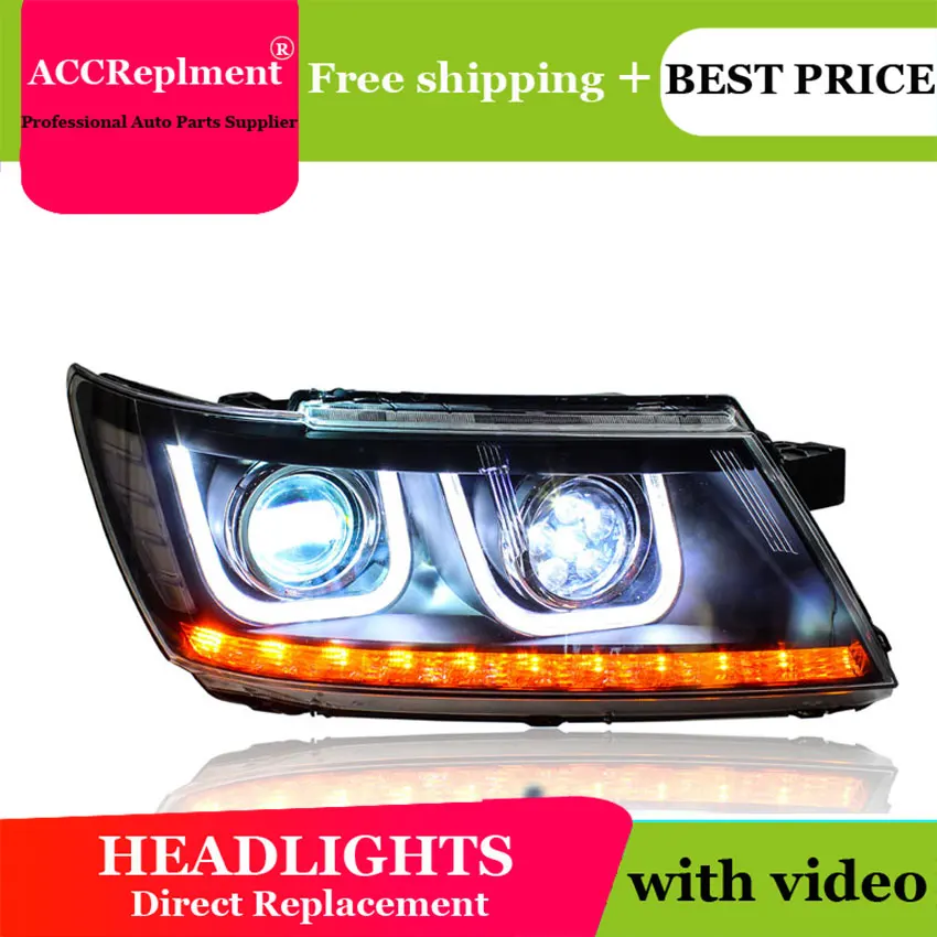 Автомобильный Стайлинг для Dodge Journey head светильник s U angel eyes 2009-2015 светодиодный бар
