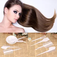 6 Pcs Hairdressing Hair White Dye Color Bowl Color Mixing Comb Brush Kit Set Hair Styling Practical Tool FE#8
