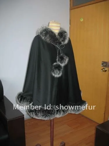 Осенне-зимняя женская кашемировая накидка 70 см для взрослых с настоящим бренд Fox Fur Trim палантин