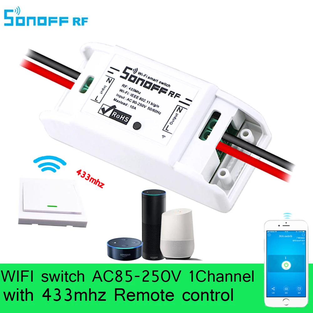 Sonoff RF WiFi умный переключатель прерыватель 433 мГц приемник пульт дистанционного