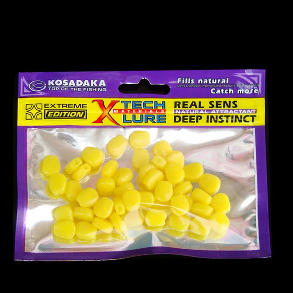 

50PCS/Lot Artificial Soft Lures Corn Pop-up Floating Fishing Tackle Lures Bait For Corase Carp Fishing in Nice Bag