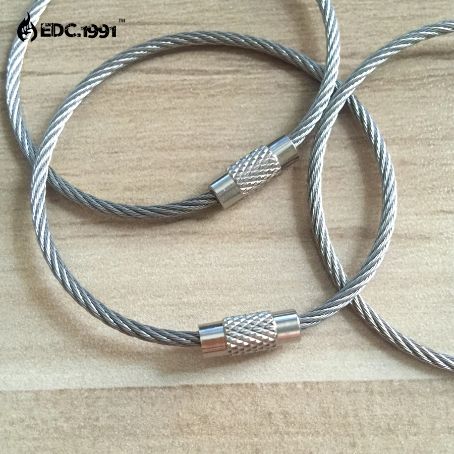 Outdoor Camping Edc gear Multifunctional Wire Rope Key Ring Stainless Steel Wire Chain Key Ring Edc Tool DS-2013 5pcs/lot