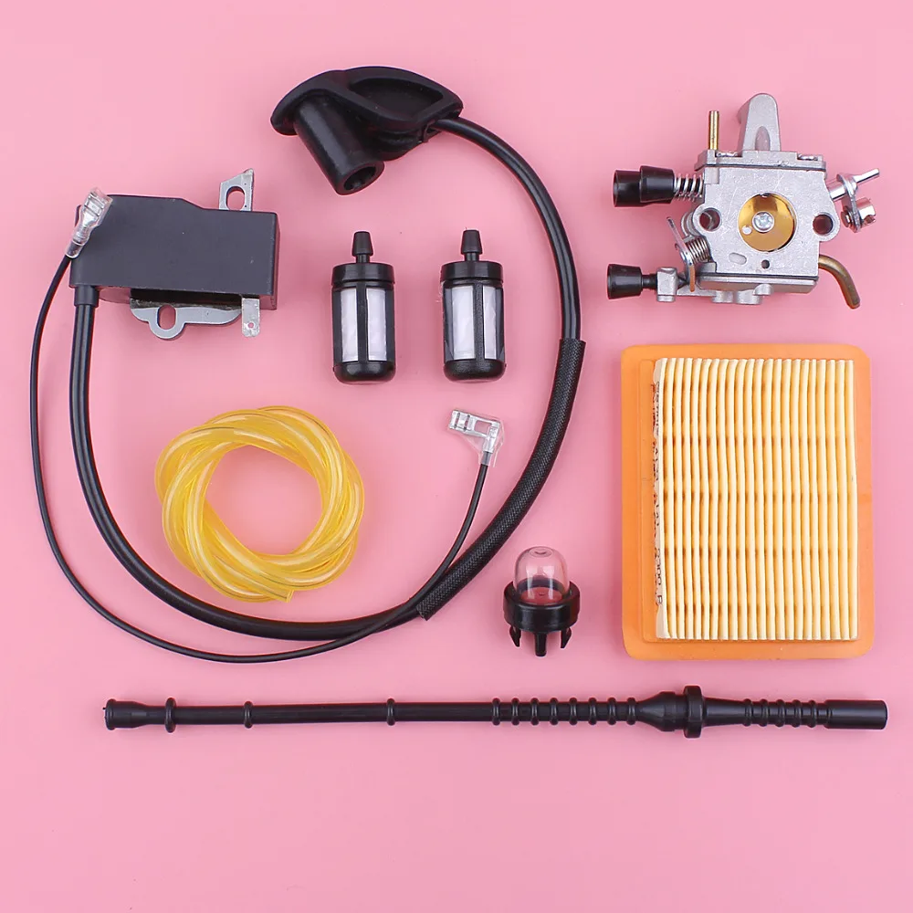 Карбюратор Катушка зажигания для Stihl FS120 FS120R FS200 FS200R FS020 FS202 TS200 FS250 FS250R FS300 FS350 Воздуха Топливный фильтр линии комплект