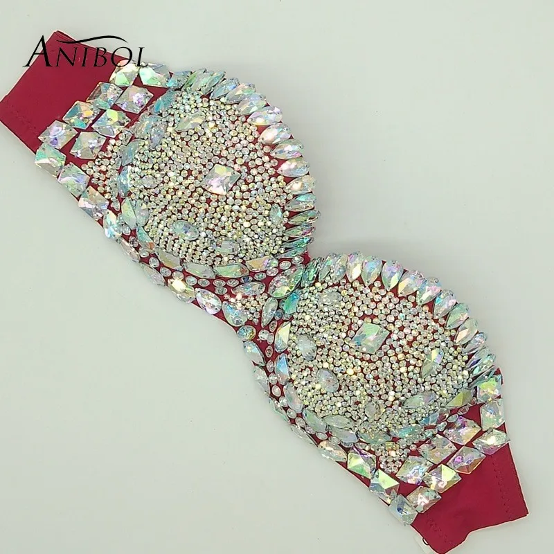 Luxury Rhinestone Bikini Bra Crystal Diamond Women Swimsuit Jacket 2019 Newest Jewelry Swimwear Underwear