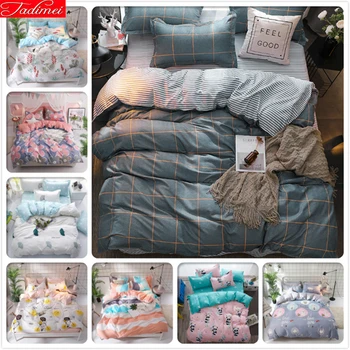 

Grey Stripe Duvet Cover Bedding Set 3pcs/4pcs Soft Cotton Bed Linen Kids Child Bedspreads Single Twin Queen King Size 1.8/2/2.2m