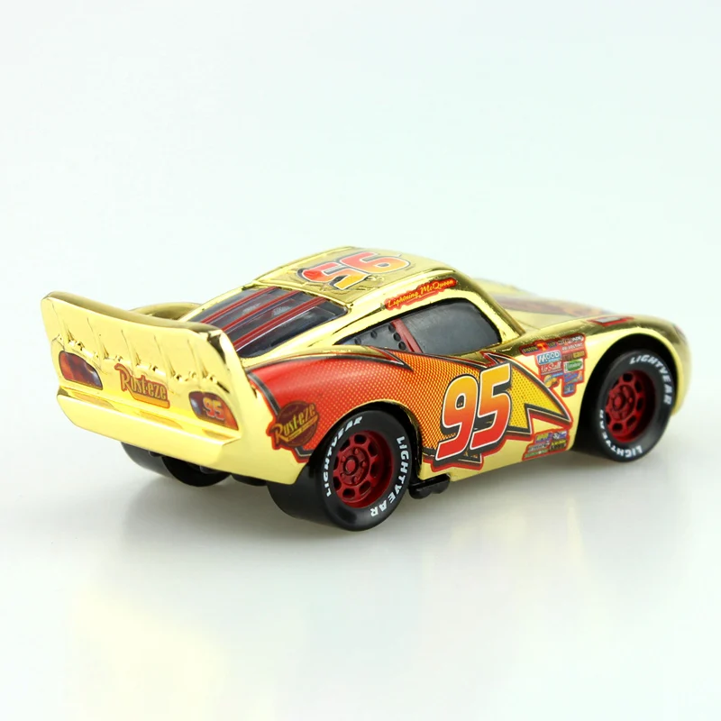 Disney Pixar Cars Golden Silver version Lightning McQueen Diecast Metal Toys Car For Children Gift 1:55 Loose New In Stock
