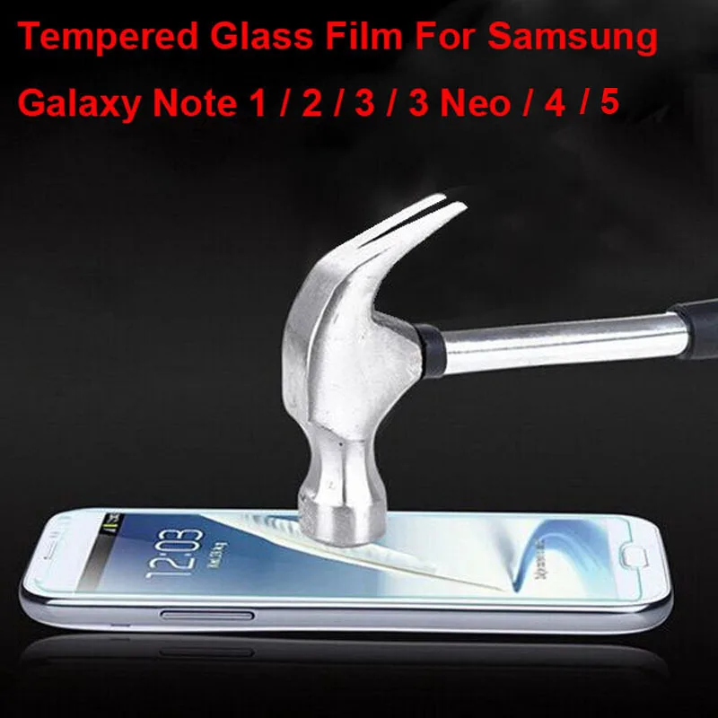 

9H Tempered Glass Film Screen Protector For Samsung Galaxy Note N7000 i9220 / 2 N7100 / 3 N9000 / Neo N7505 / 4 N9100 / 5 N9200