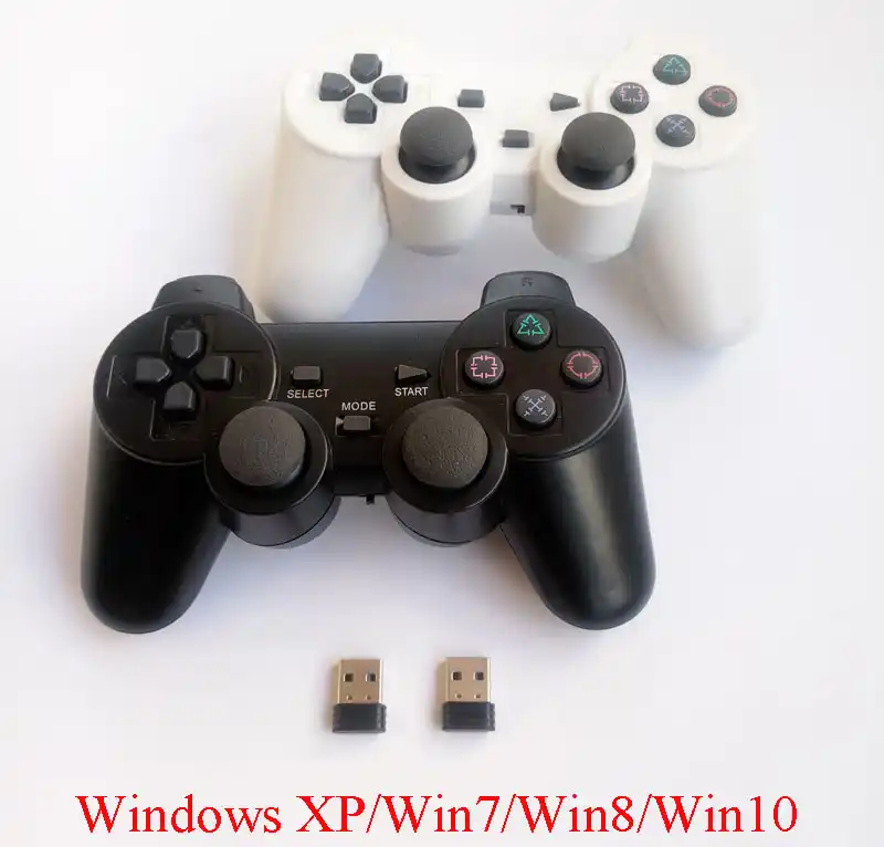 2pcs computer gamepad wireless game controller 2.4Ghz PC game control  joystick with double vibration for Windows Win7 Win8 Win10|Gamepads| -  AliExpress