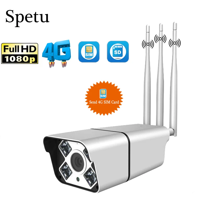 

Wifi IP Camera 4G SIM Card 1080P Outdoor Security IP Camera HD Bullet IR 50M Night Vision CCTV Bullet Camera Send 4G SIM Card