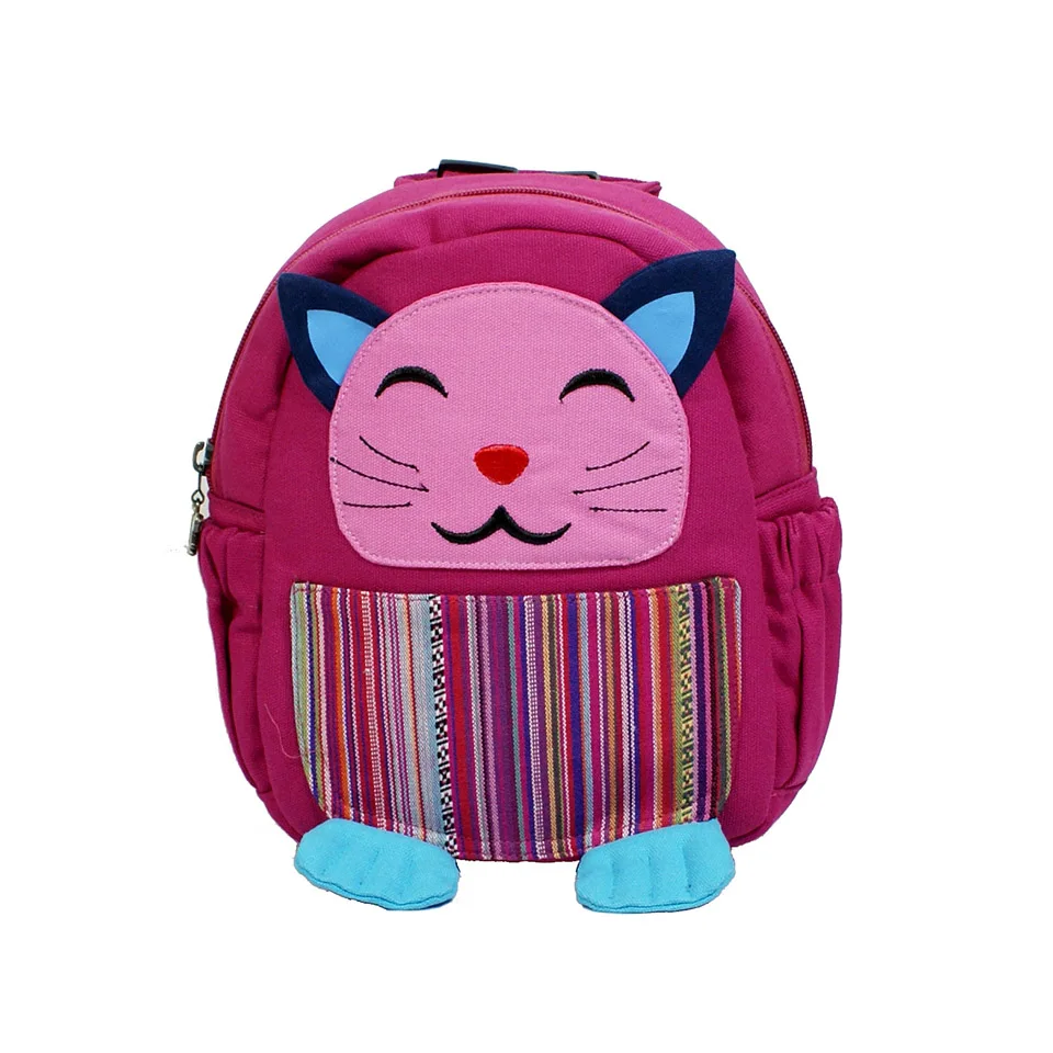 

small size soft canvas animal shape cartoon cat children backpacks